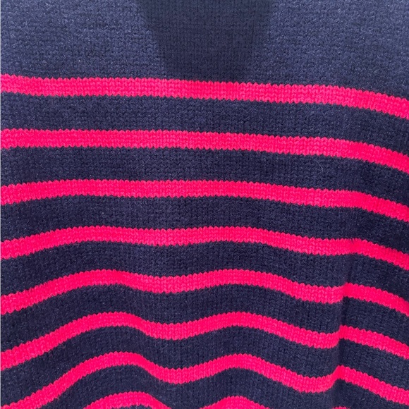 &merci Navy and Pink Striped Turtleneck Sweater Size Large - Picture 6 of 8